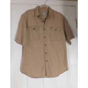 Carhartt Tradesman Men's Short Sleeve Shirt Tan Size Large Preowned